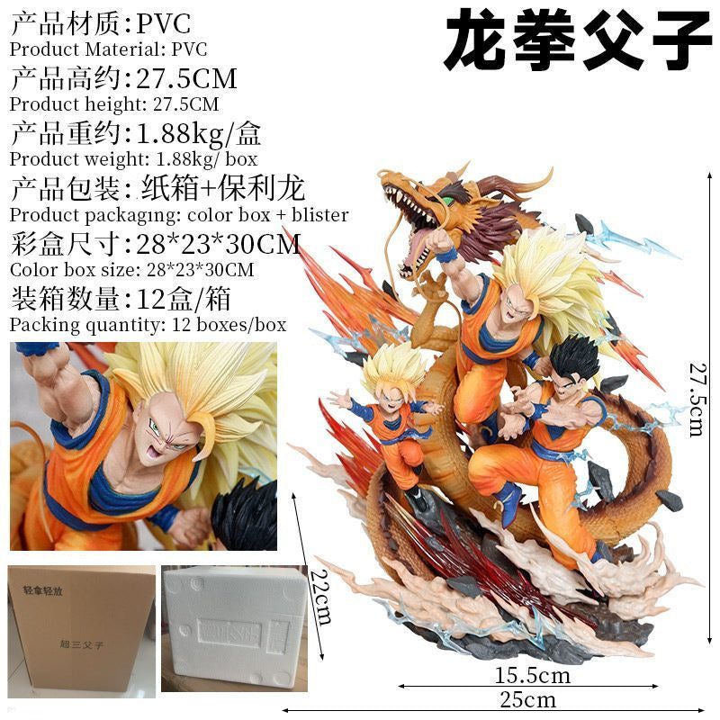 Dragon Ball father and son three Goku Gohan and Goten Dragon Fist