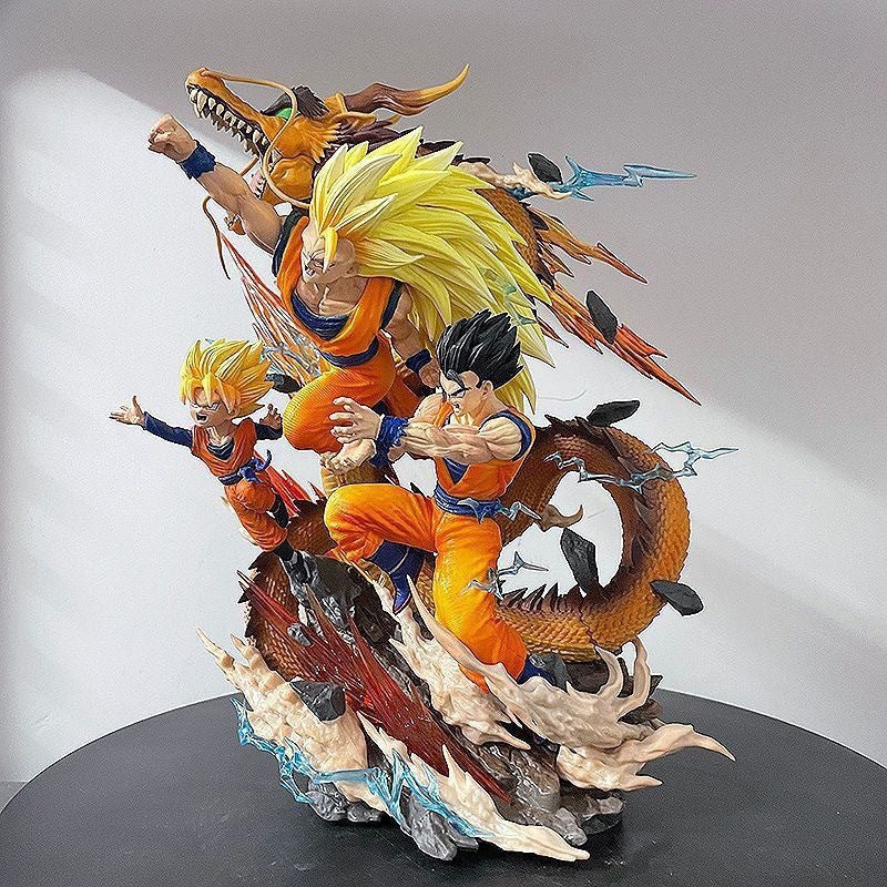 Dragon Ball father and son three Goku Gohan and Goten Dragon Fist